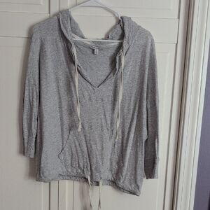 American Eagle Outfitters Light Gray Pullover Hoodie